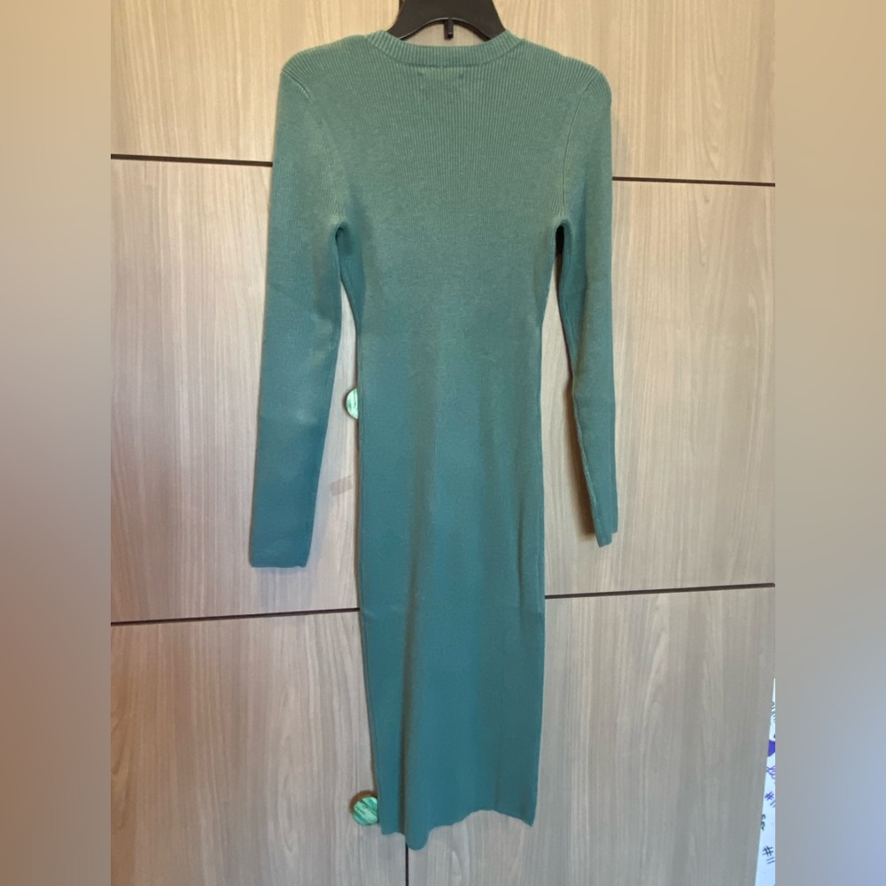 Nine West Bodycon Midi Dress Cool Sea Heather Medium NEW - Picture 5 of 10